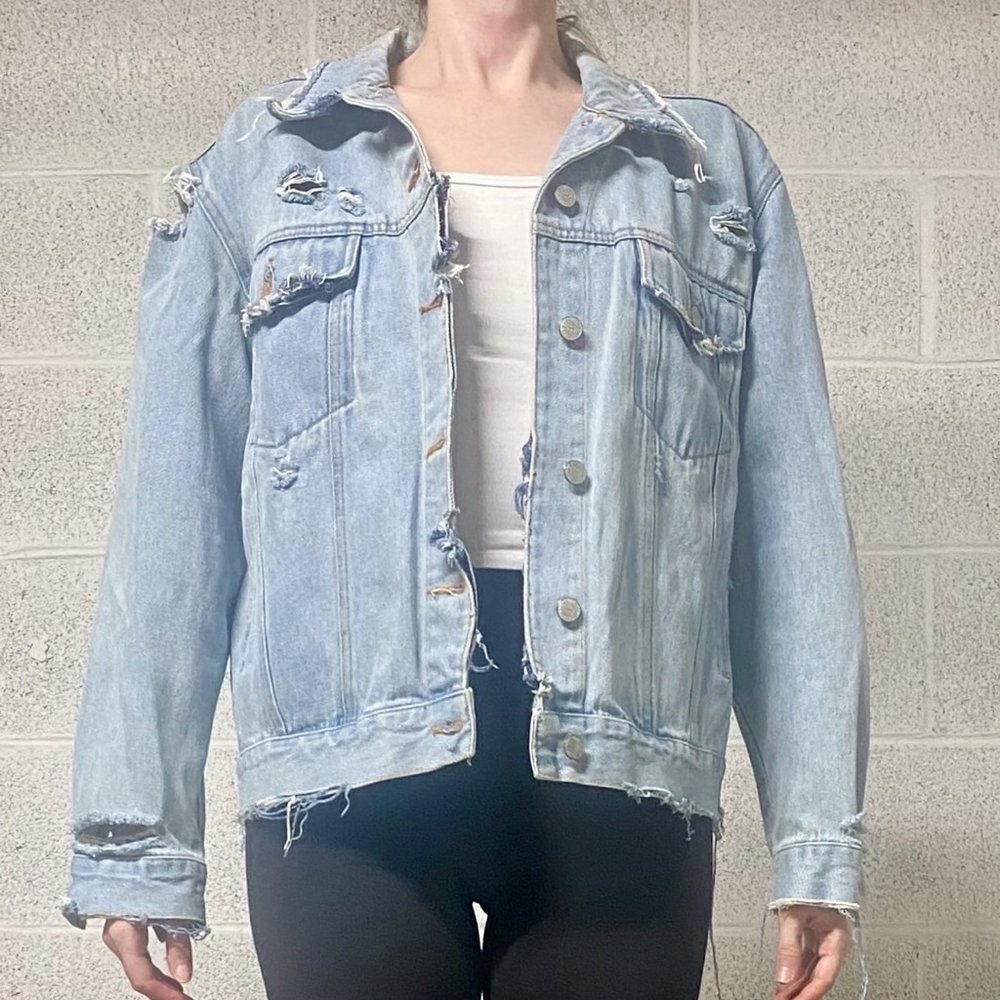 Distressed Light Wash Vintage Jean Jacket